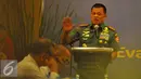 Panglima TNI Gatot Nurmantyo memberi sambutan dihadapan para peserta saat Rapat Pimpinan Nasional (Rapimnas) Ditjen Pajak di Gedung Ditjen Pajak, Jakarta, Senin (7/11). (Liputan6.com/Angga Yuniar)