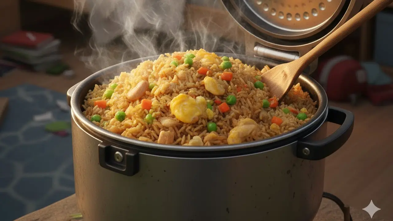 masak nasi goreng dengan rice cooker