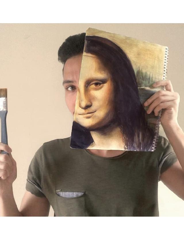 6 Potret Gabungan Wajah Manusia dan Lukisan Ini Keren