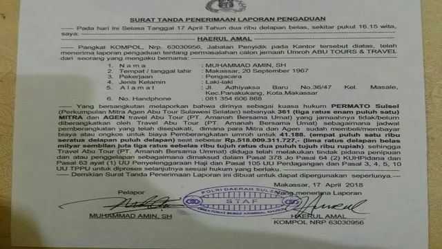 Agen Abu Tours se-Indonesia melapor ke Polda Sulsel (Liputan6.com/ Eka Hakim)