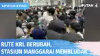Para penumpang kereta commuter Jabodetabek masih kebingungan dengan adanya peralihan sistem dan perubahan rute kereta commuter. Akhirnya lorong dan peron di Stasiun Manggarai membludak.