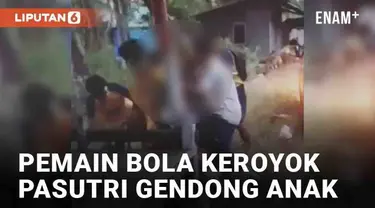 Insiden pengeroyokan viral di media sosial melibatkan sejumlah pemuda dan pasutri. Para pemuda berkostum pemain sepak bola ramai-ramai mengeroyok pasutri. Bahkan pasutri dikeroyok dalam kondisi menggendong sang anak.