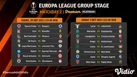 Jadwal dan Live Streaming Liga Europa 2021/2022 Matchday 2 di Vidio Pekan Ini. (Sumber : dok. vidio.com)