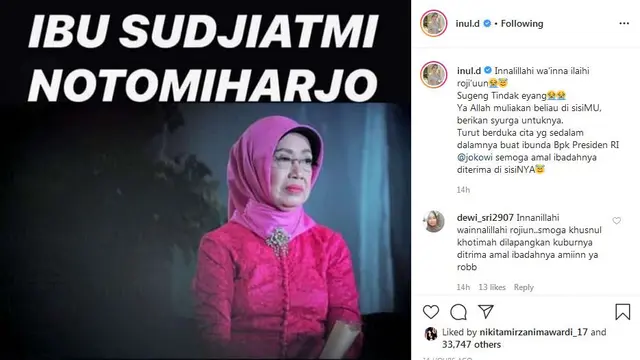 Duka Para Artis Atas Meninggalnya Ibunda Presiden Jokowi