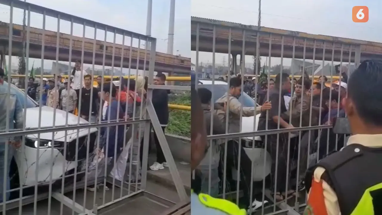 Kolase Potongan Layar Anggota DPRD Cilegon Tabrak Pendemo. (Selasa, 10/06/2025). (Istimewa).