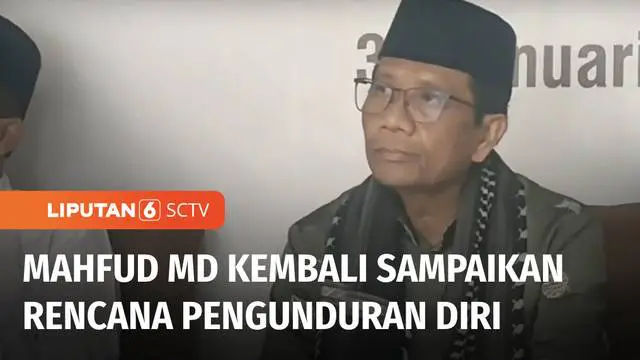 Calon Wakil Presiden nomor urut 3, sekaligus Menteri Koordinator Politik, Hukum, dan Keamanan, Mahfud MD kembali menyampaikan rencananya untuk mundur dari Kabinet Indonesia Maju. Mahfud MD mengaku sudah minta bertemu dengan Presiden Jokowi.