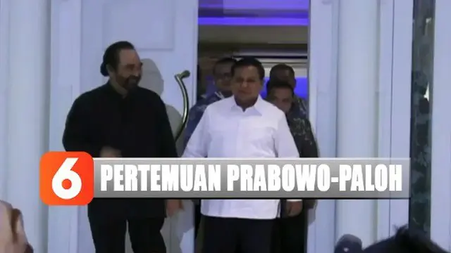 Prabowo yang didampingi tiga petinggi Partai Gerindra langsung mengadakan pertemuan tertutup di dalam kediaman Surya Paloh.
