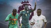 Ilustrasi - Cheikhou Kouyate, Nampalys Mendy, Kalidou Koulibaly&nbsp;(Bola.com/Bayu Kurniawan Santoso)