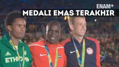 Pelari asal Kenya, Eliud Kipchoge, menjadi penerima medali emas terakhir di Olimpiade Rio 2016.