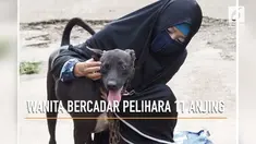 Hesti Sutrisno, perempuan bercadar yang merawat anjing-anjing terlantar dengan penuh kasih sayang.