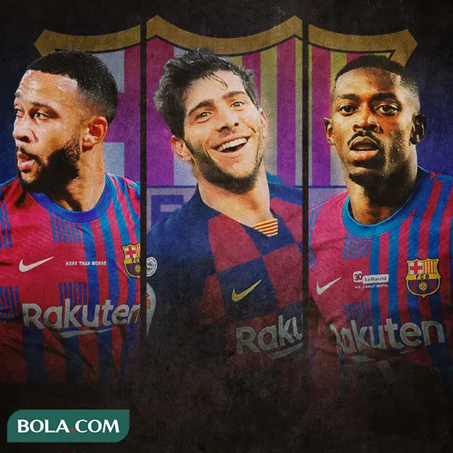Barcelona - Memphis Depay, Sergi Roberto, Ousmane Dembele