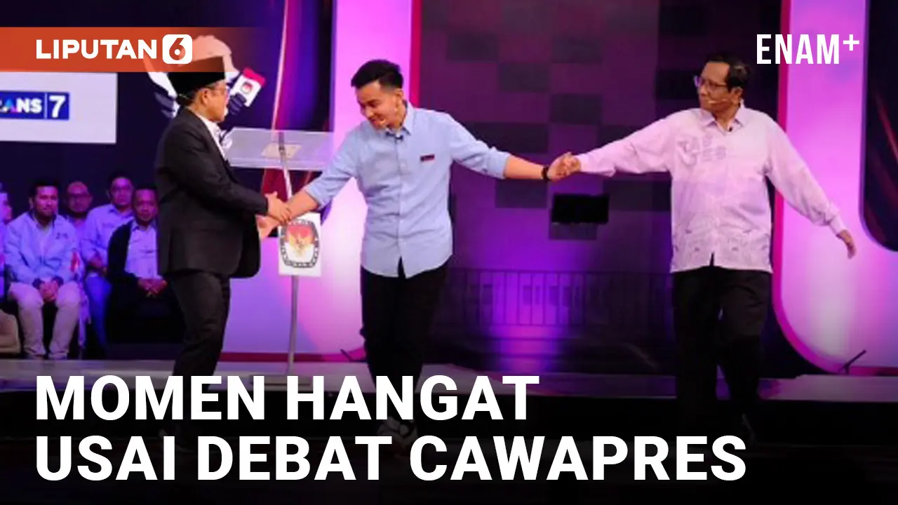Momen Hangat Gibran Gandeng Cak Imin dan Mahfud MD Usai Debat Cawapres