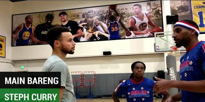 VIDEO: Stephan Curry Main Bareng Klub Eksibisi Basket Harlem Globetrotters