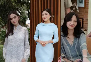 Sederet figur publik memilih busana bernuansa biru sebagai busana Lebaran 2026. Siapa saja mereka? [@syifahadju @erinagudono @v8harrykiss]