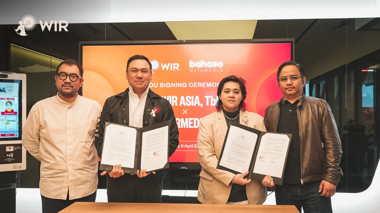 Penandatanganan kerja sama PT WIR Asia Tbk (Grup WIR) dengan Bahaso, perusahaan edutek di Indonesia untuk integrasikan dua ekosistem metaverse. (Foto: Istimewa)