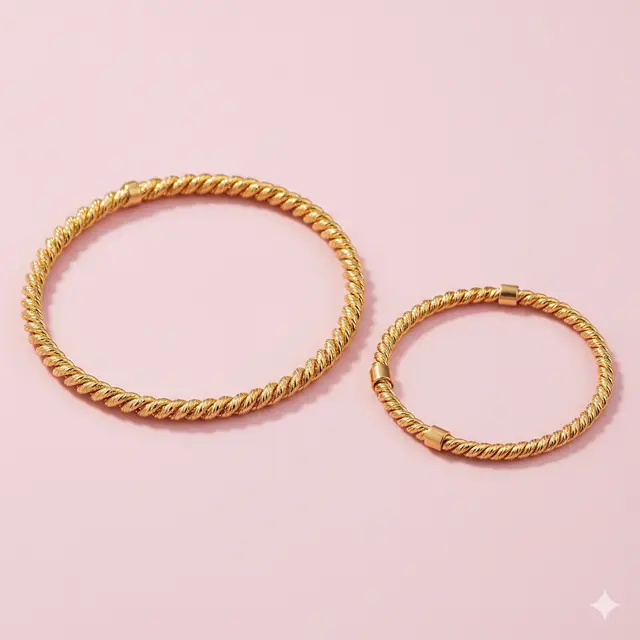 Model Gelang Emas Couple Ibu dan Anak Perempuan. gemini