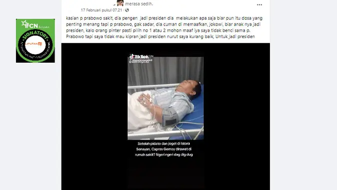 Penelusuran klaim foto Prabowo sakit setelah joget di Istora Senayan