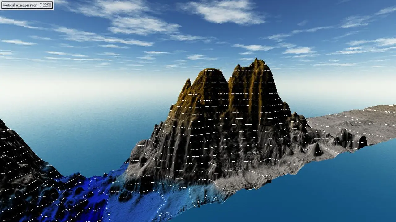 Ilustrasi gunung bawah laut di perairan selatan Kabupaten Pacitan, Jawa Timur. (Istimewa)