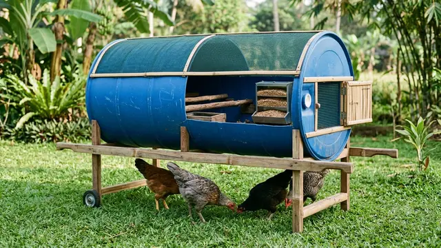 Desain Kandang Ayam Umbaran Portable. Gemini