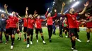 Hasil pertandingan ini membuat Albania naik ke puncak klasemen sementara Grup E dengan koleksi 10 poin dari lima laga yang telah dimainkan. Tapi, mereka hanya berjarak dua angka saja dengan Republik Ceko yang baru memainkan empat laga. Sementara Polandia tertahan pada posisi empat dengan kumpulan 6 poin. (AP Photo/Franc Zhurda)