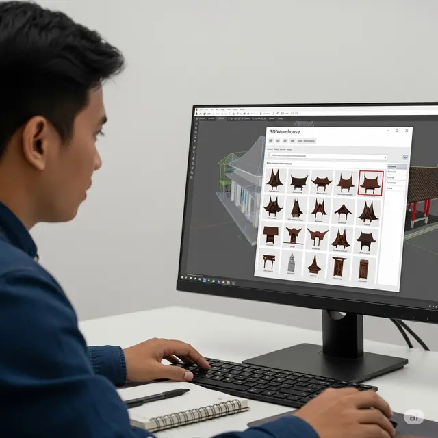 Langkah 4: Mengakses dan Mencari Komponen di 3D Warehouse