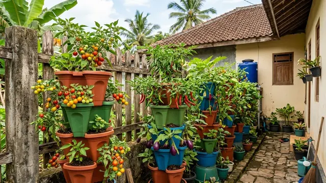 Ide Kebun Sayur Vertikal di Pagar Sempit yang Tetap Produktif Sepanjang Musim