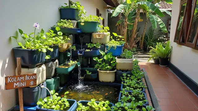 Model Kolam Ikan Portable dari Kontainer Plastik/ Ilustrasi AI