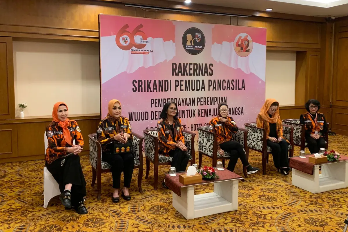 Srikandi Pancasila menggelar Rapat Kerja Nasional (Rakernas) 2025 di Hotel Sultan, Jakarta, Sabtu (4/10/2025).