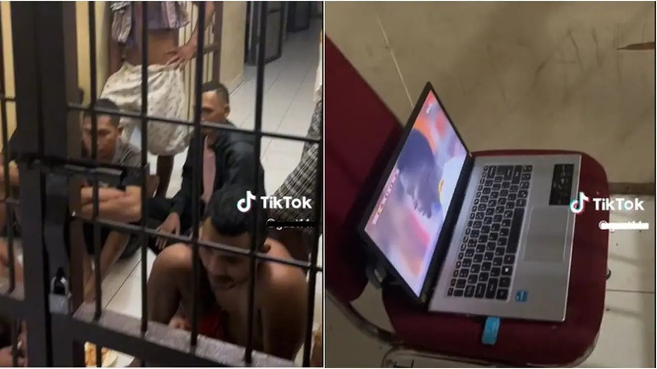 Polisi Ini Ajak Tahanan Nonton Bareng Piala Dunia 2022 Lewat Laptop, Banjir Pujian