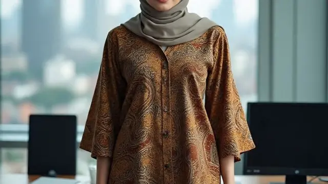 Ilustrasi Baju Batik Lengan Dolman (Sumber Gambar: Meta AI)