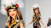 Pria asal Malaysia rancang busana Barbie yang terinspirasi dari pakaian tradisional Borneo. (dok. Instagram @wesleyhilton/https://www.instagram.com/p/CCTfOhWHM-d/)