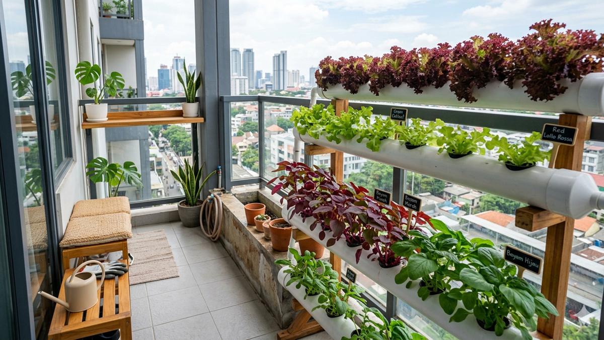 Ide Hidroponik di Balkon Apartemen, Panen Cepat dan Estetik