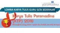 Universitas Paramadina kembali menggelar Lomba Karya Tulis Paramadina (KTP) buat Guru-Guru SLTA Sederajat.