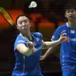 Yuta Watanabe/Arisa Higashino. Pasangan ganda campuran Jepang yang menjadi unggulan ke-3 ini dikalahkan kompatriotnya, pasangan Yuki Kaneko/Misaki Matsutomo dengan dua game langsung 15-21, 19-21. Yuta Watanabe/Arisa Higashino masih unggul 2-1 dalam head to head. (AFP/Ina Fassbender)