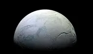 Enceladus, salah satu bulan yang mengorbit planet Saturnus. (Sumber Jet Propulsion Laboratory NASA)
