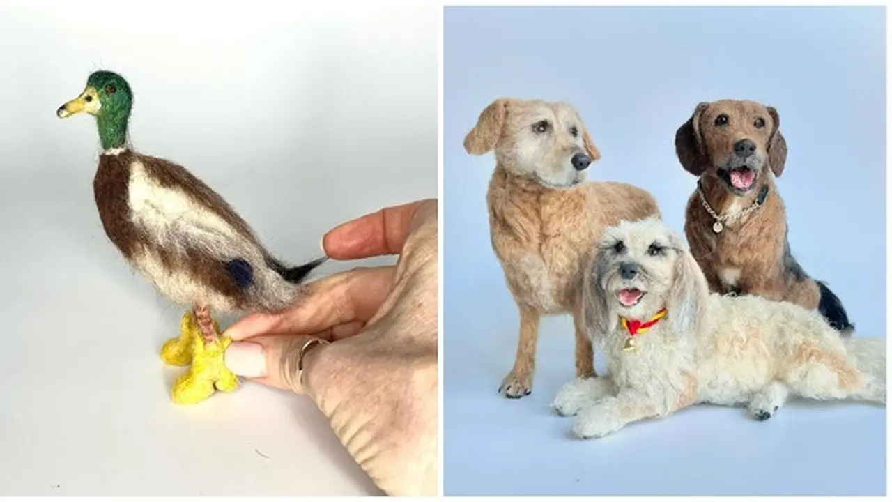 6 Potret Miniatur Hewan dari Dari Benang Wol,