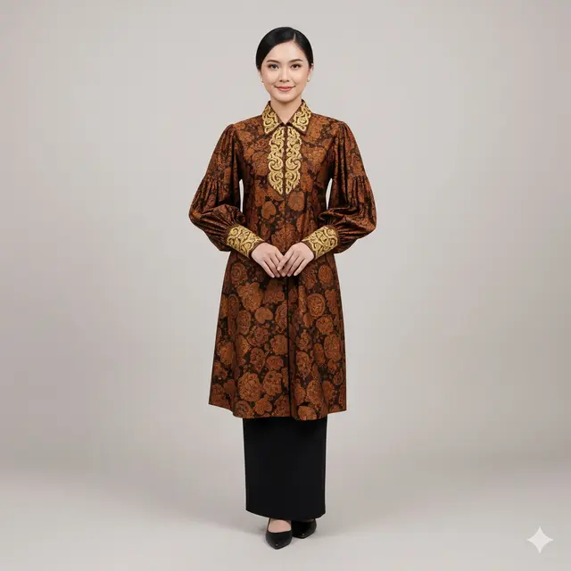 Model Tunik Batik Lengan Bishop Simple Tapi Mewah yang Elegan. Gemini