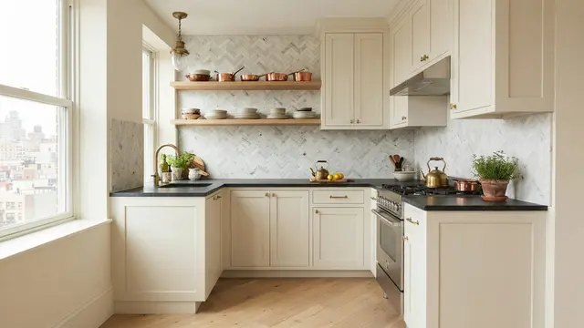 Model Backsplash Dapur dengan Motif Batu