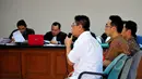 Sejumlah saksi dari pihak JPU memberikan kesaksian dalam sidang lanjutan kasus korupsi bus transjakarta yang menjerat mantan kepala Dinas Perhubungan DKI Jakarta, Udar Pristono,di Pengadilan Tipikor, Jakarta, Rabu (20/5). (Liputan6.com/Yoppy Renato) 