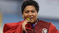 Atlet tolak peluru Indonesia, Eki Febri Ekawati, berhasil meraih medali emas SEA Games 2021 setelah mengungguli dua atlet asal Thailand, Areerat Intadis dan Athima Saowaphaiboon, dan mencetak lemparan 15,20 meter di Stadion My Dinh, Hanoi, Vietnam, Selasa (17/5/2022) sore.