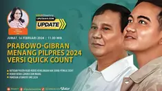Prabowo Subianto dan Gibran Rakabuming Raka menemui mendukungnya di Istora Senayan, Jakarta pada Rabu 14 Februari malam. Di sana, pasangan Capres-Cawapres nomor urut 2 itu merayakan kemenangan Pemilu 2024 berdasarkan hasil Quick Count atau hitung cep...