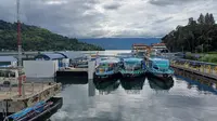 Pelabuhan Ajibata, di Danau Toba, Kabupaten Simalungun, Sumatera Utara, yang dikelola oleh ASDP Indonesia Ferry. (Maulandy/Liputan6.com)