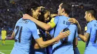 Para pemain Timnas Uruguay pada sebuah pertandingan, beberapa waktu lalu. (AFP)