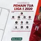 Starting XI Pemain Tua di Liga 1 2020. (Bola.com/Dody Iryawan)