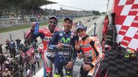 Pebalap Movistar Yamaha, Valentino Rossi, merangsek ke posisi ketiga klasemen setelah memenangi MotoGP Belanda, Minggu (25/6/2017). (MotoGP)
