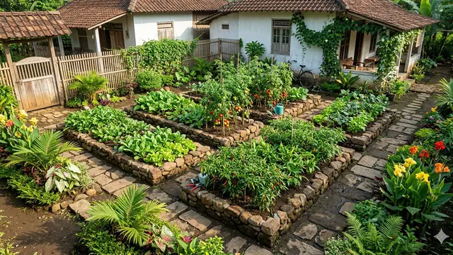 Inspirasi Desain Edible Garden Tropis Modern di Pekarangan Kampung