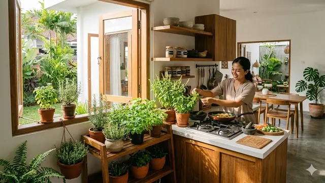 Rumah 1 Lantai dengan Taman Dalam Rumah