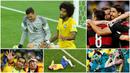 Berikut ini momen-momen saat tuan rumah Brasil hancur lebur oleh pasukan Der Panzer Jerman di semifinal Piala Dunia 2014. (Foto Kolase AFP)