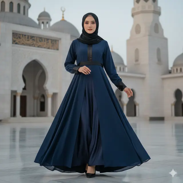 Model Gamis Kombinasi Ceruti
