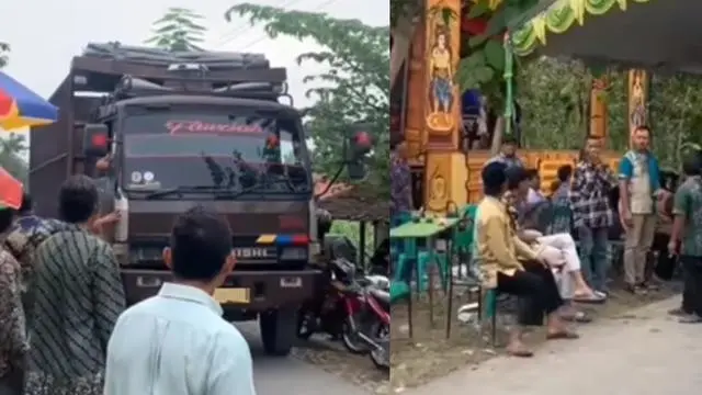 Pengendara terobos acara hajatan (Instagram/@fakta.indo)